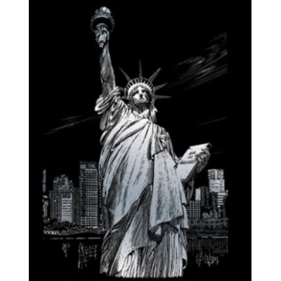 Carte à Graver ARGENT Royal & Langnickel 20x25cm - Statue de la Liberté